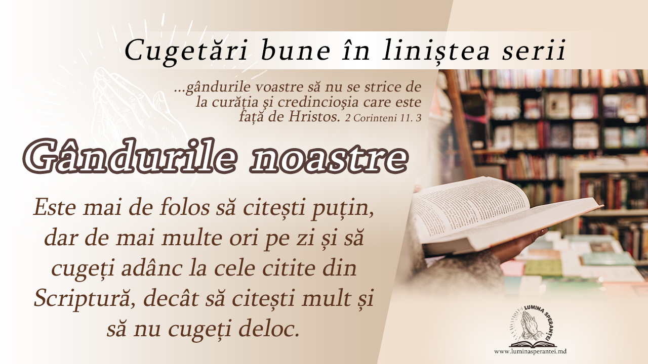 Cugetări bune în liniștea serii